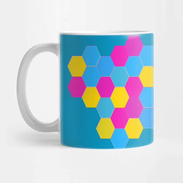 Pan Pride Clustered Hexagons by VernenInk